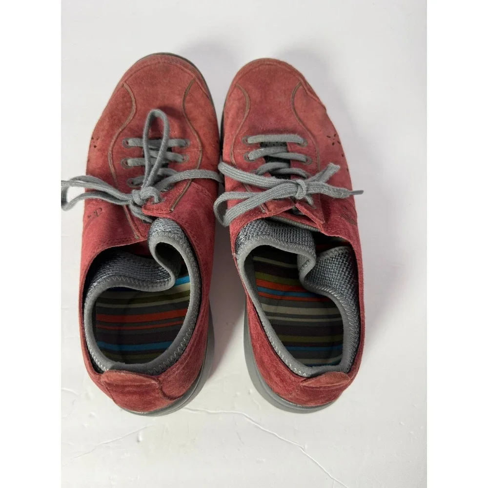 Dansko Elise Burgundy Suede Lace Up Walking Shoes‎ Sneakers Womens 38 7.5-8